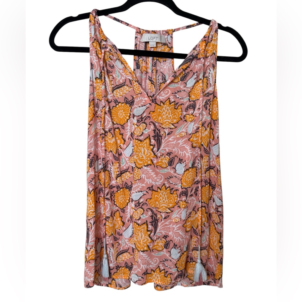 * Loft Floral Tank Top In Pink And Yellow